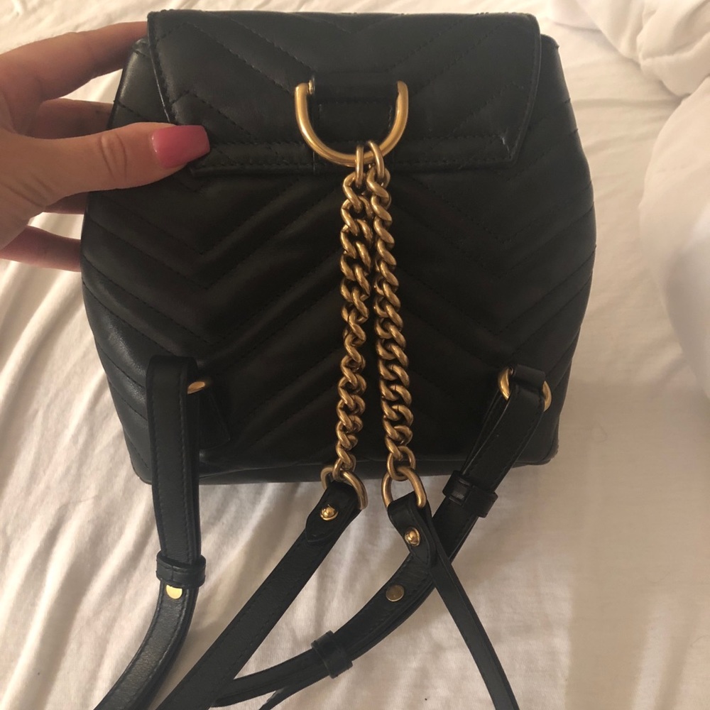 Gucci Black GG Mormont Matelassé Backpack Handbag - Picture 3 of 8